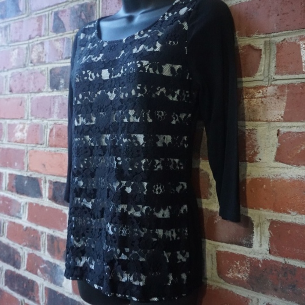 LOFT Black Lace Blouse